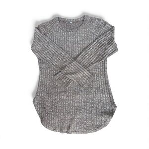 Women's Ribbed Knit Sweater - Brown